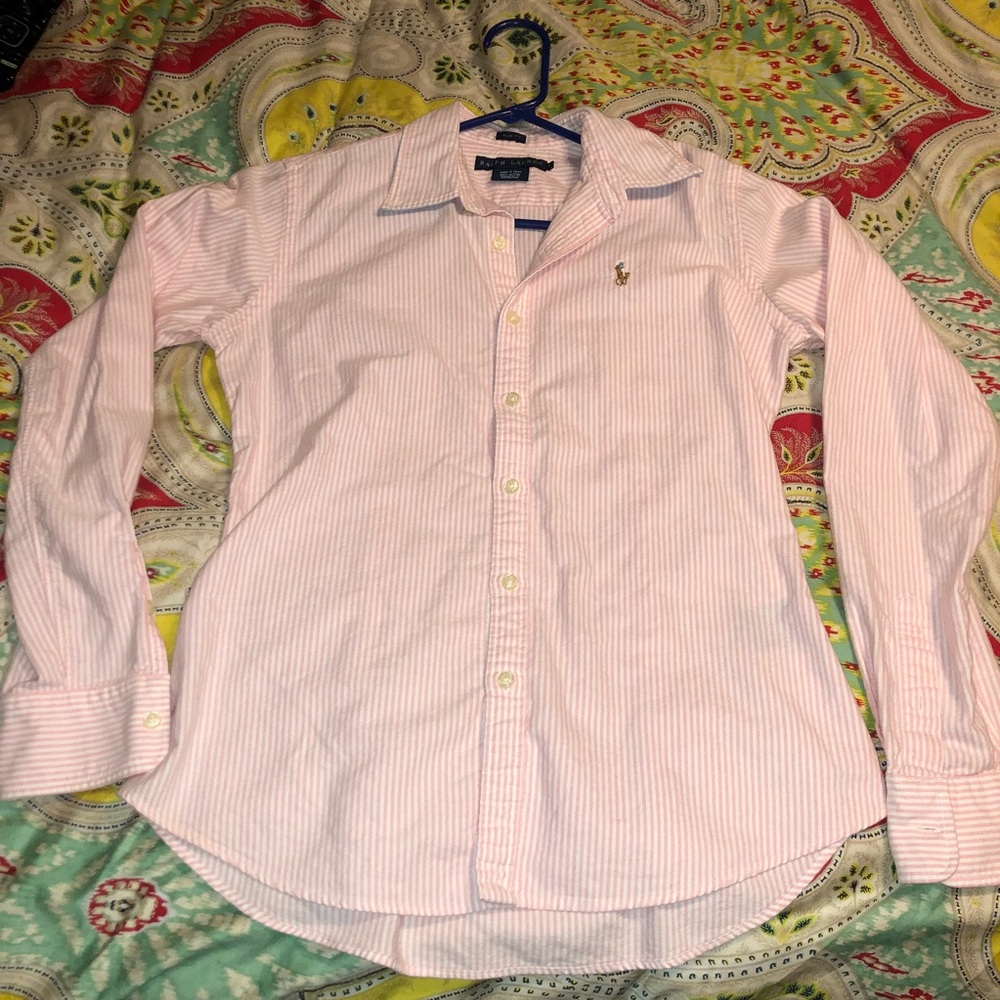 Ralph Lauren pink and white shirt sz. 6